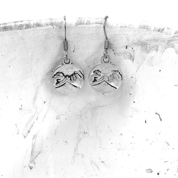 Miniature Small Round Pinky Promise Pinky Swear Love Gift Charm Necklace - Picture 2 of 2